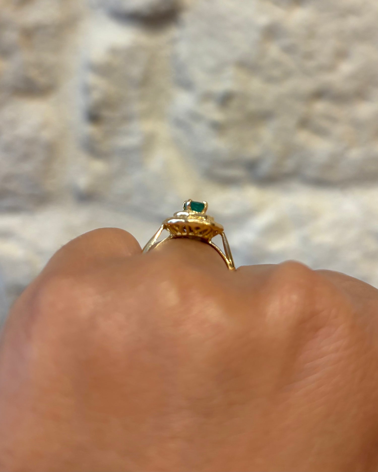 Bague Style Art Deco Émeraude &amp; Diamants &quot;Corine&quot;