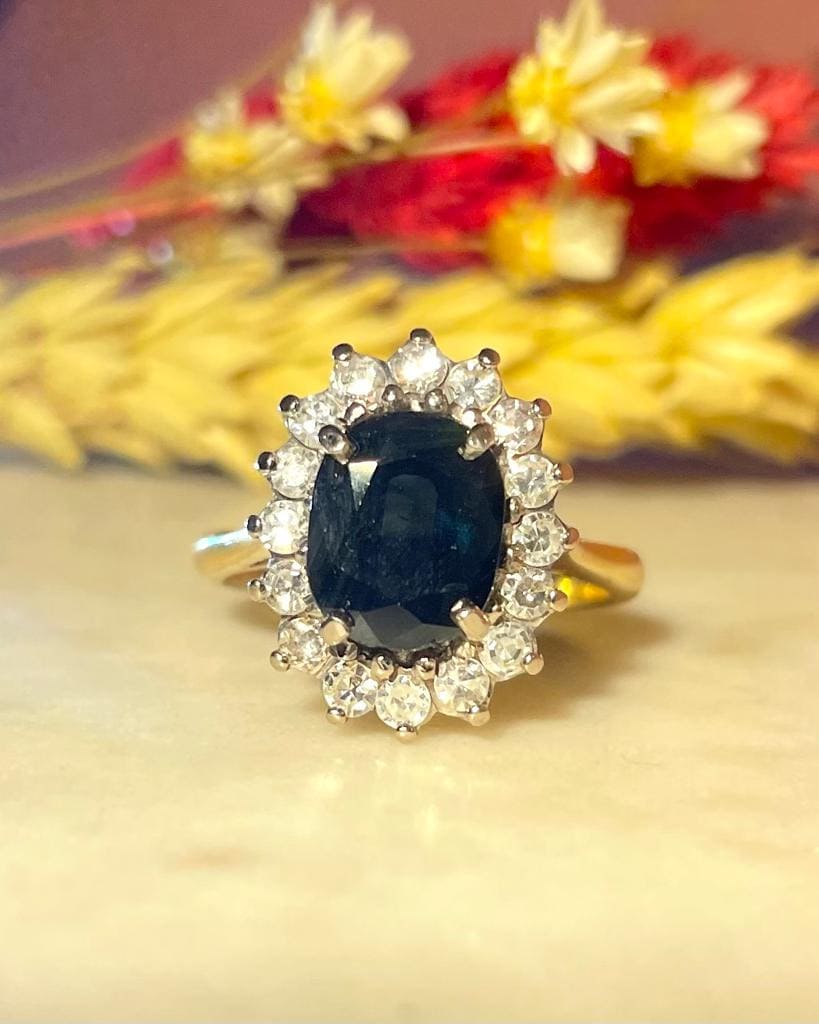 Bague Marguerite Saphir 2.60 carat &amp; Diamants "Amaryllis"