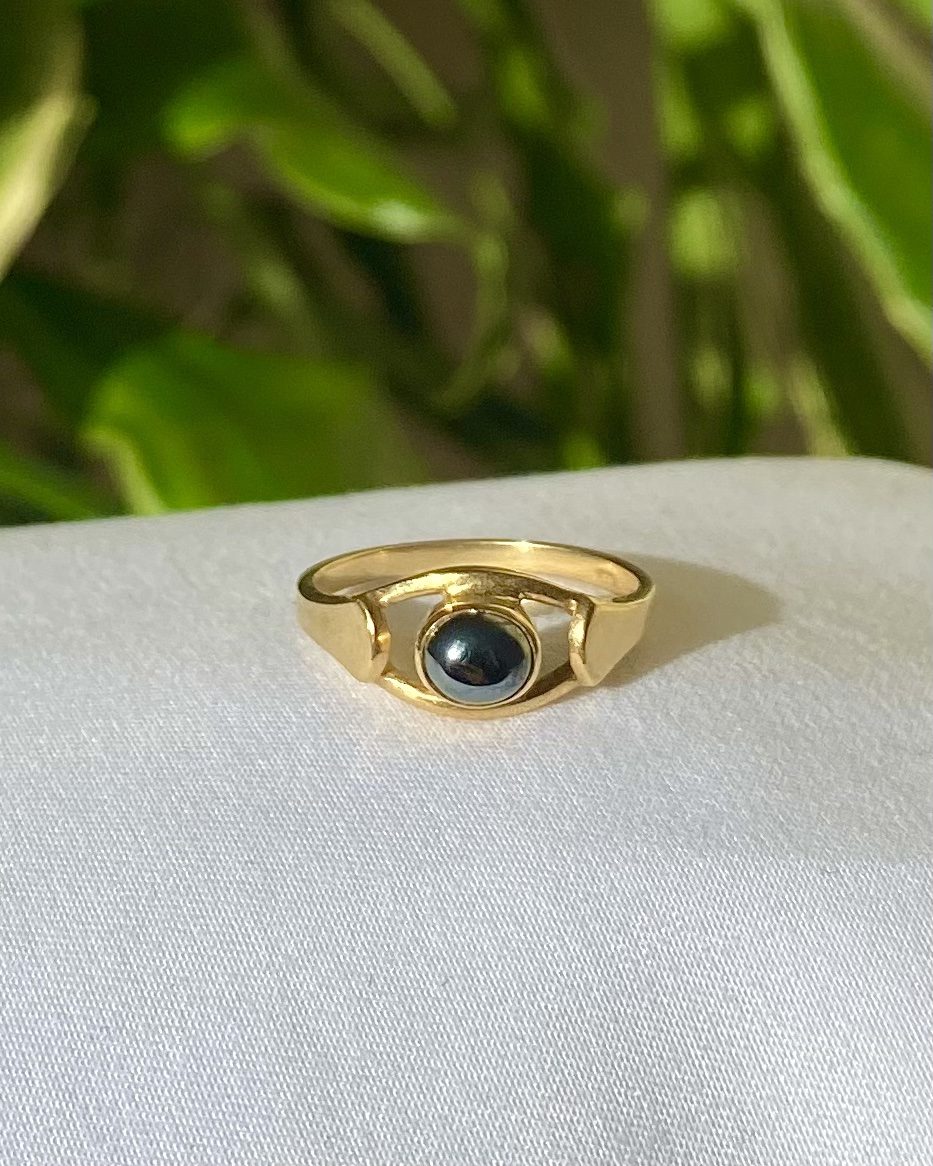 Bague Jonc Hématite &quot;Perla&quot;