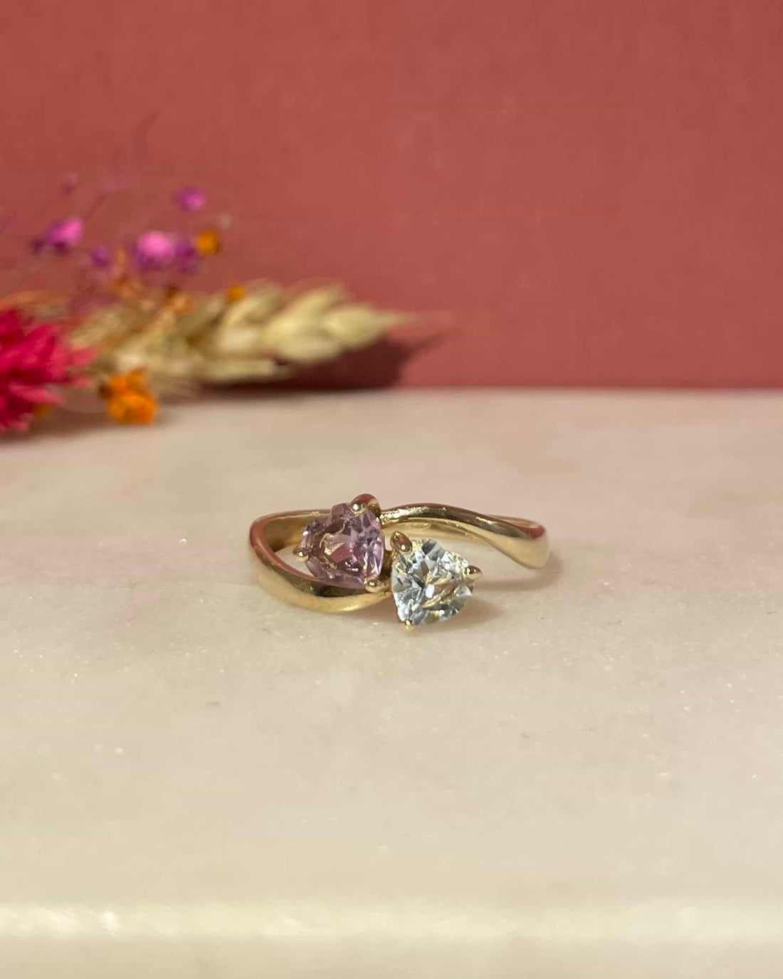 Bague Toi &amp; Moi Topaze et Améthyste &quot;Isolde&quot;