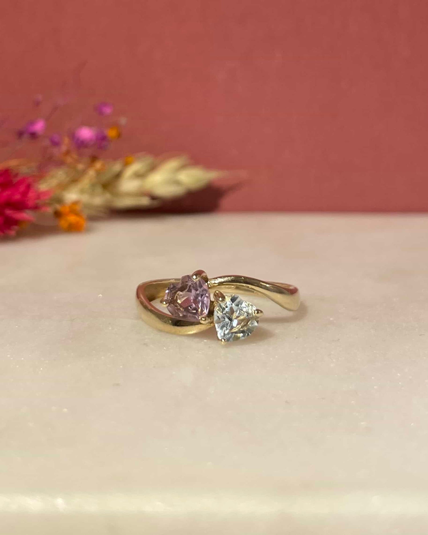 Bague Toi &amp; Moi Topaze et Améthyste &quot;Isolde&quot;