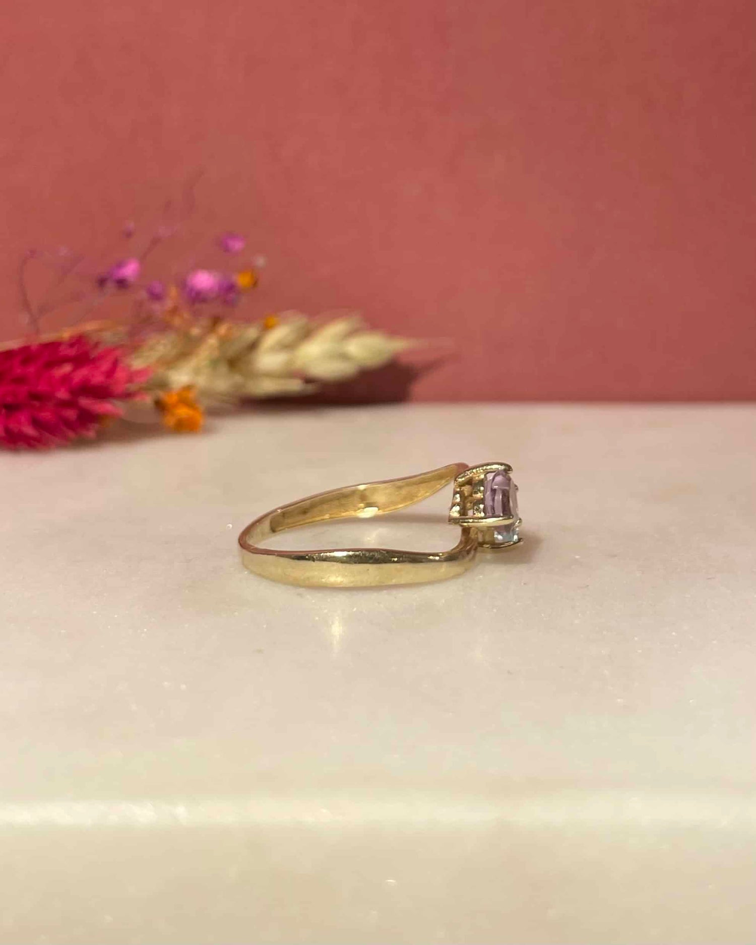 Bague Toi &amp; Moi Topaze et Améthyste &quot;Isolde&quot;