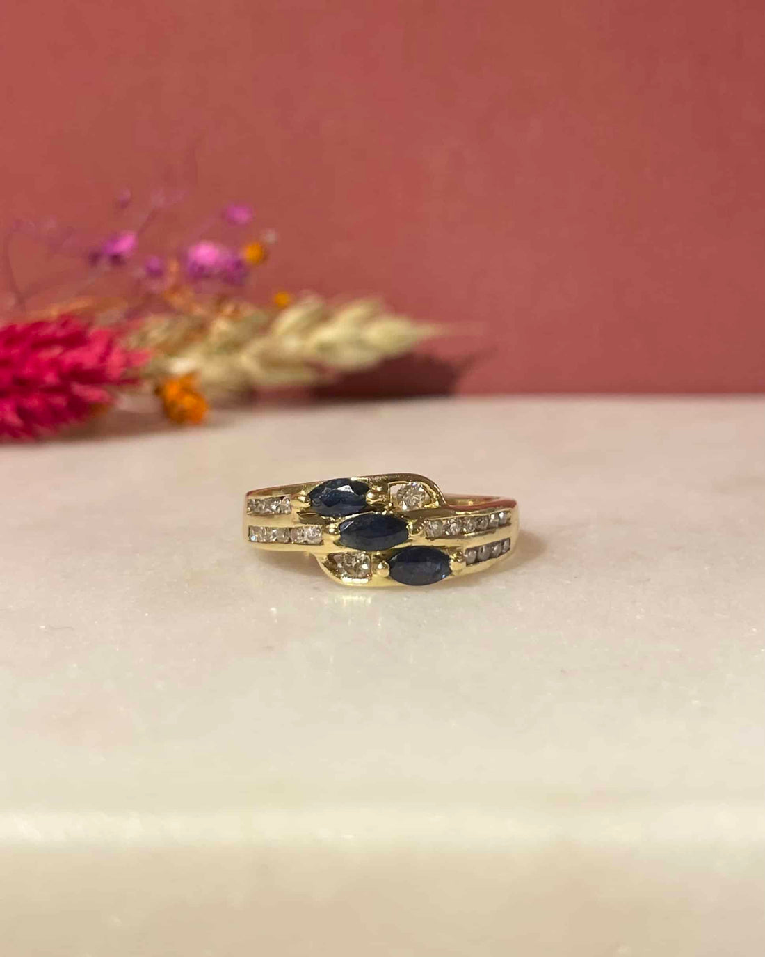 Bague Jonc Rivière Saphirs & Diamants "Julyne"