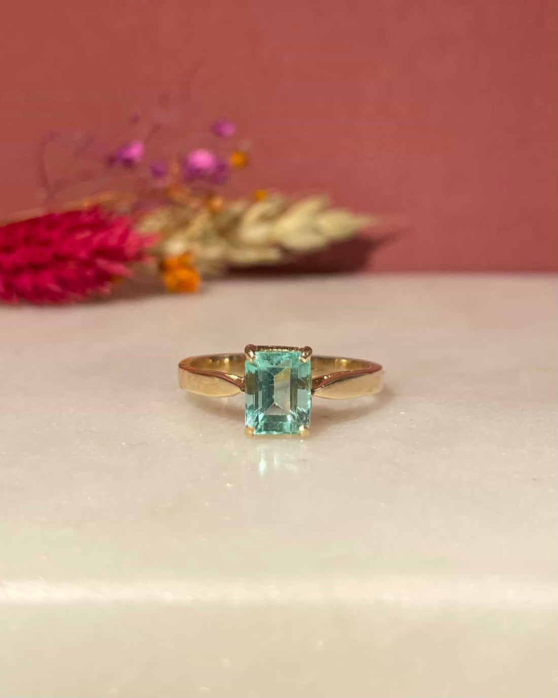 Bague Vintage Solitaire Émeraude 1 Carat &quot;Elin&quot;