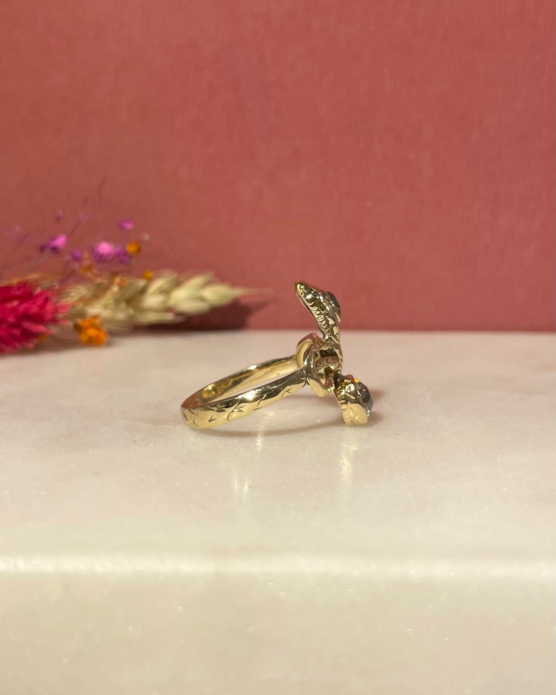 Bague Vintage Serpent Diamants 1.37 Carat &quot;Elva&quot;