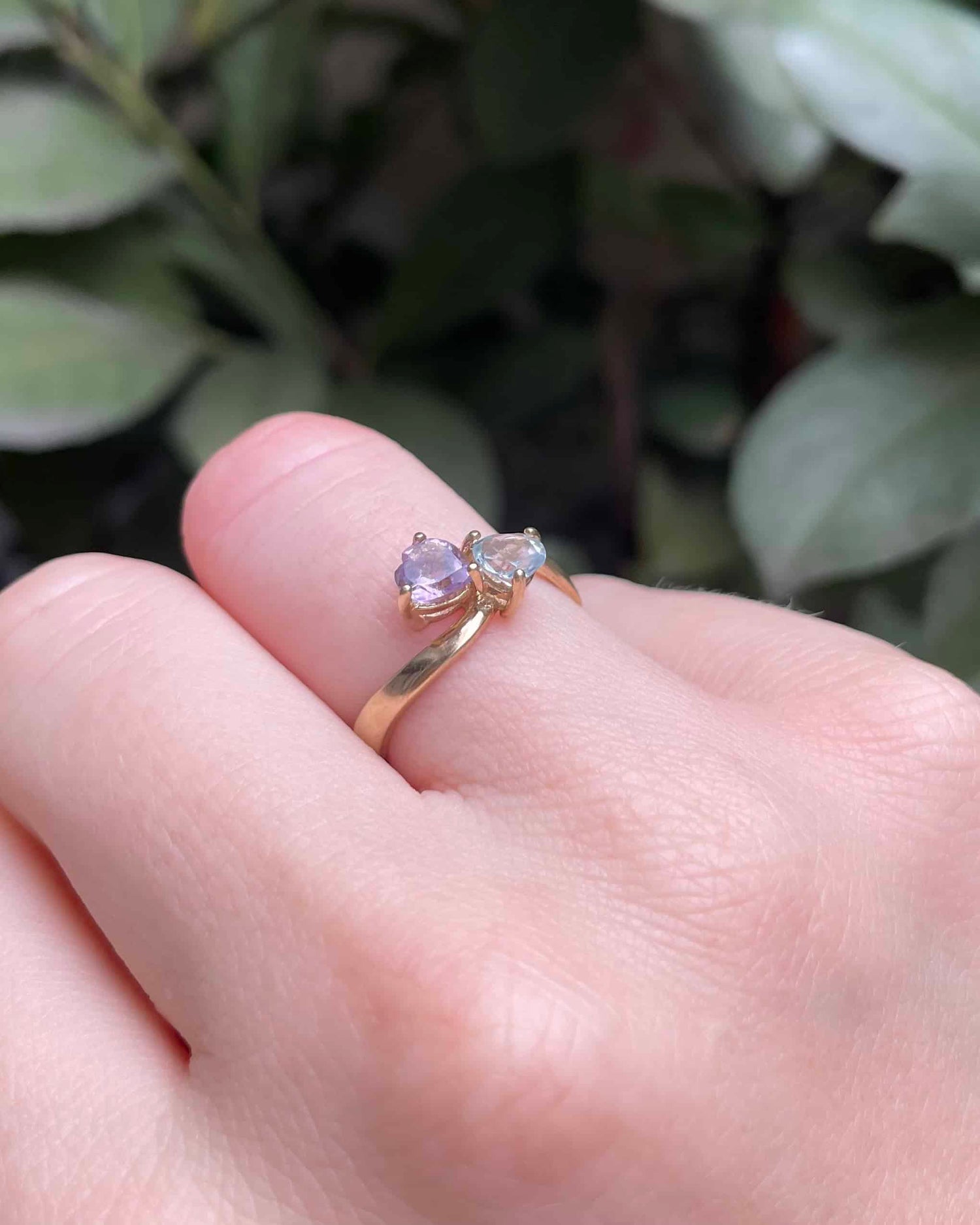 Bague Toi &amp; Moi Topaze et Améthyste &quot;Isolde&quot;