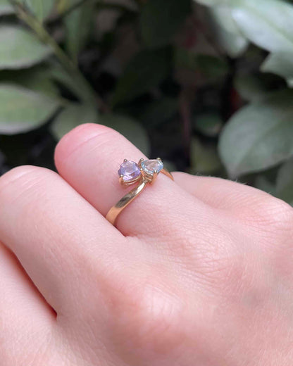 Bague Toi &amp; Moi Topaze et Améthyste &quot;Isolde&quot;