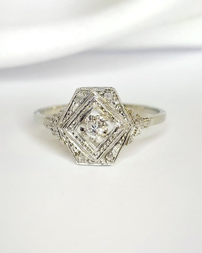Anillo Art Decó con diamantes "Marylin"