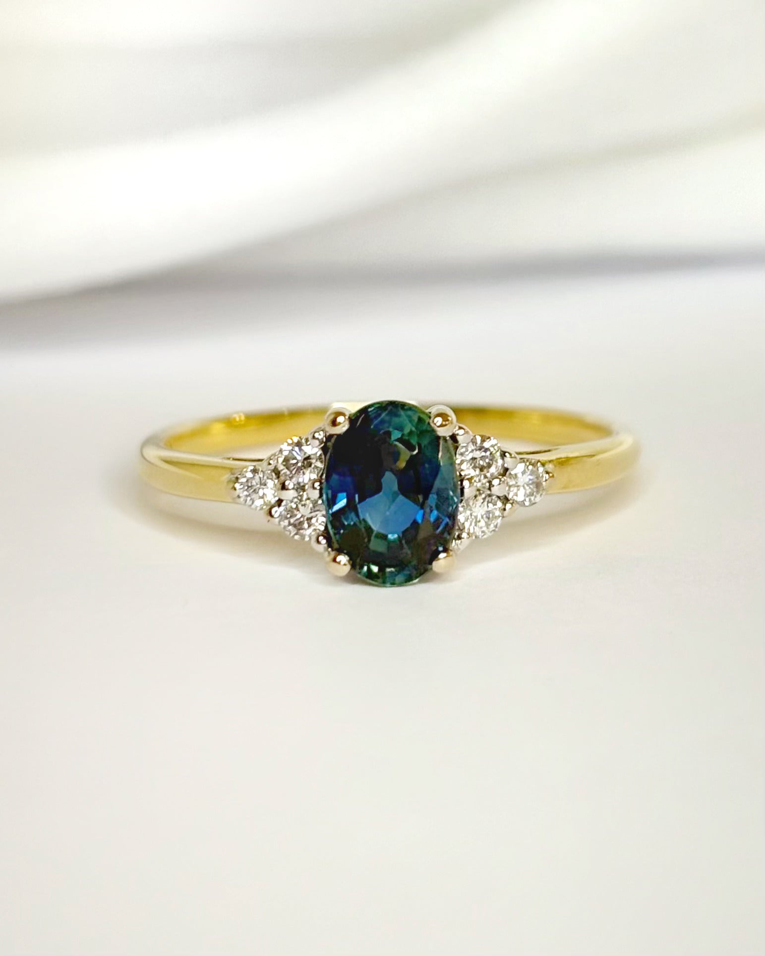 "Julianne" Trilogy Sapphire 1.13 Carat &amp; Diamonds Ring