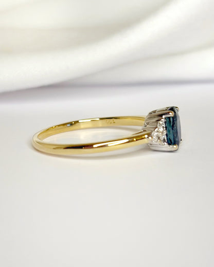 "Julianne" Trilogy Sapphire 1.13 Carat &amp; Diamonds Ring