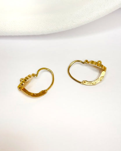 Green Enamel Sleeping Earrings "Donny"