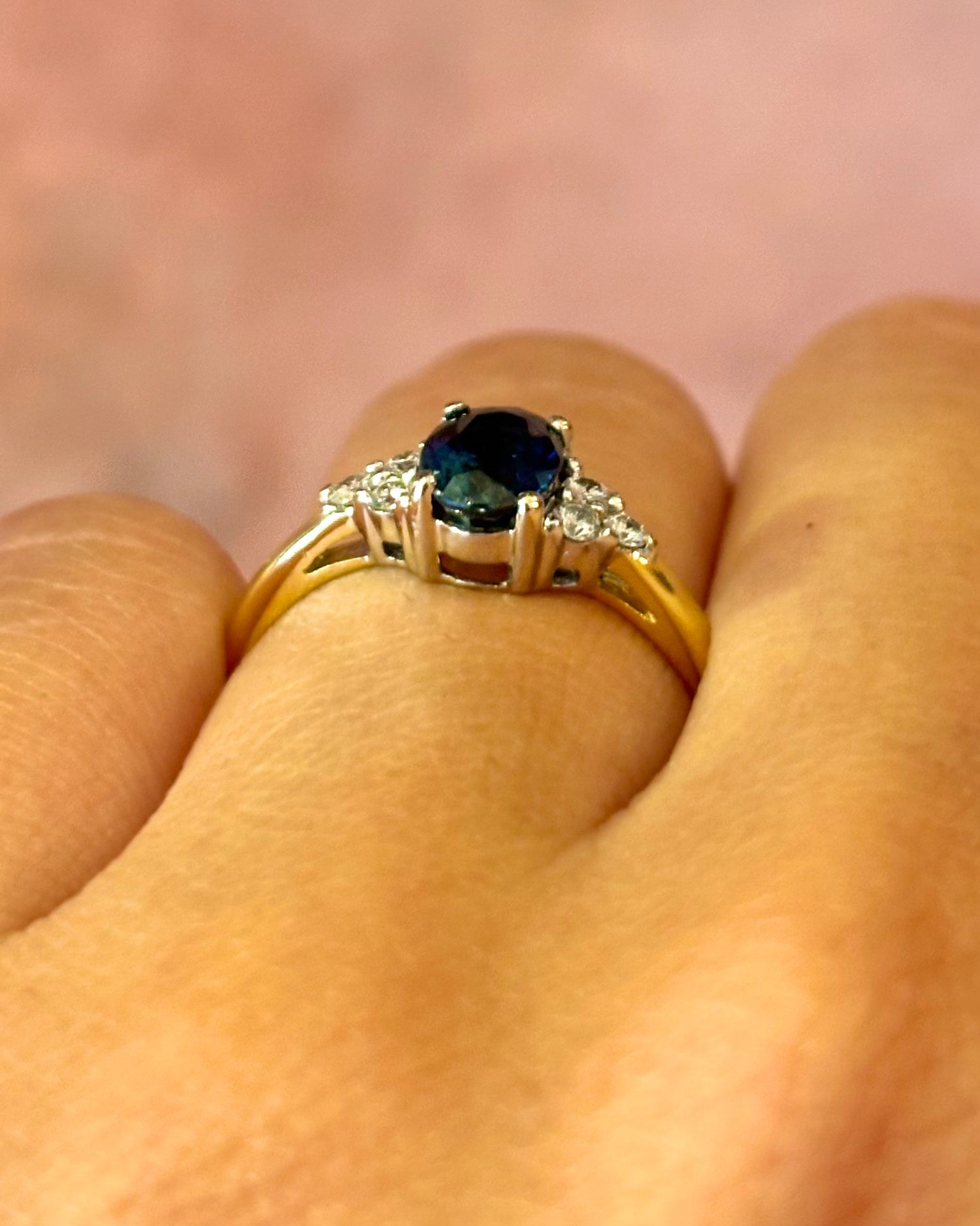 "Julianne" Trilogy Sapphire 1.13 Carat &amp; Diamonds Ring