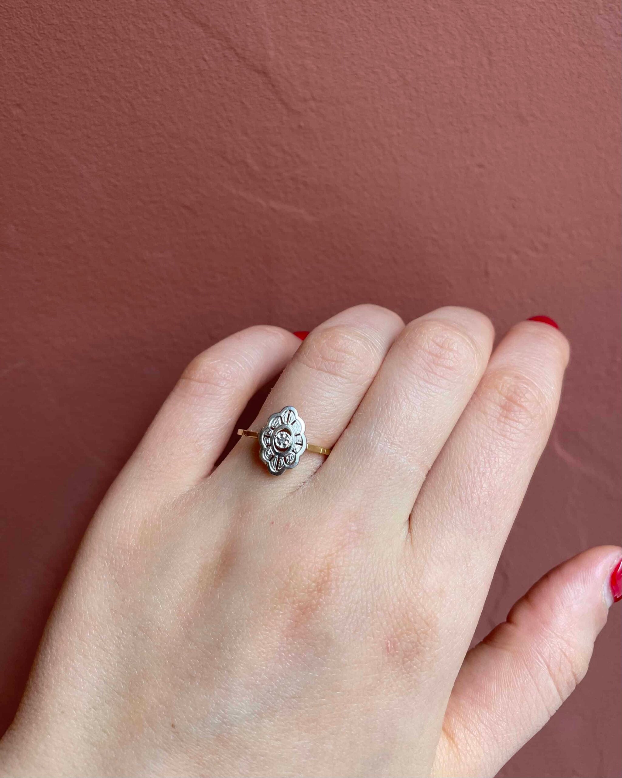 Anillo Art Déco de diamantes "Paige"