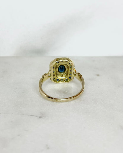 Bague Style Art-déco Saphirs &amp; Diamants &quot;Nyssa&quot;