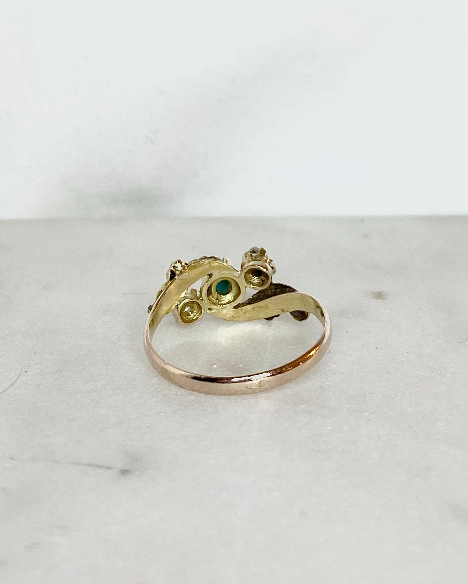 Bague Art-nouveau Turquoise &amp; Diamants "Naeva"