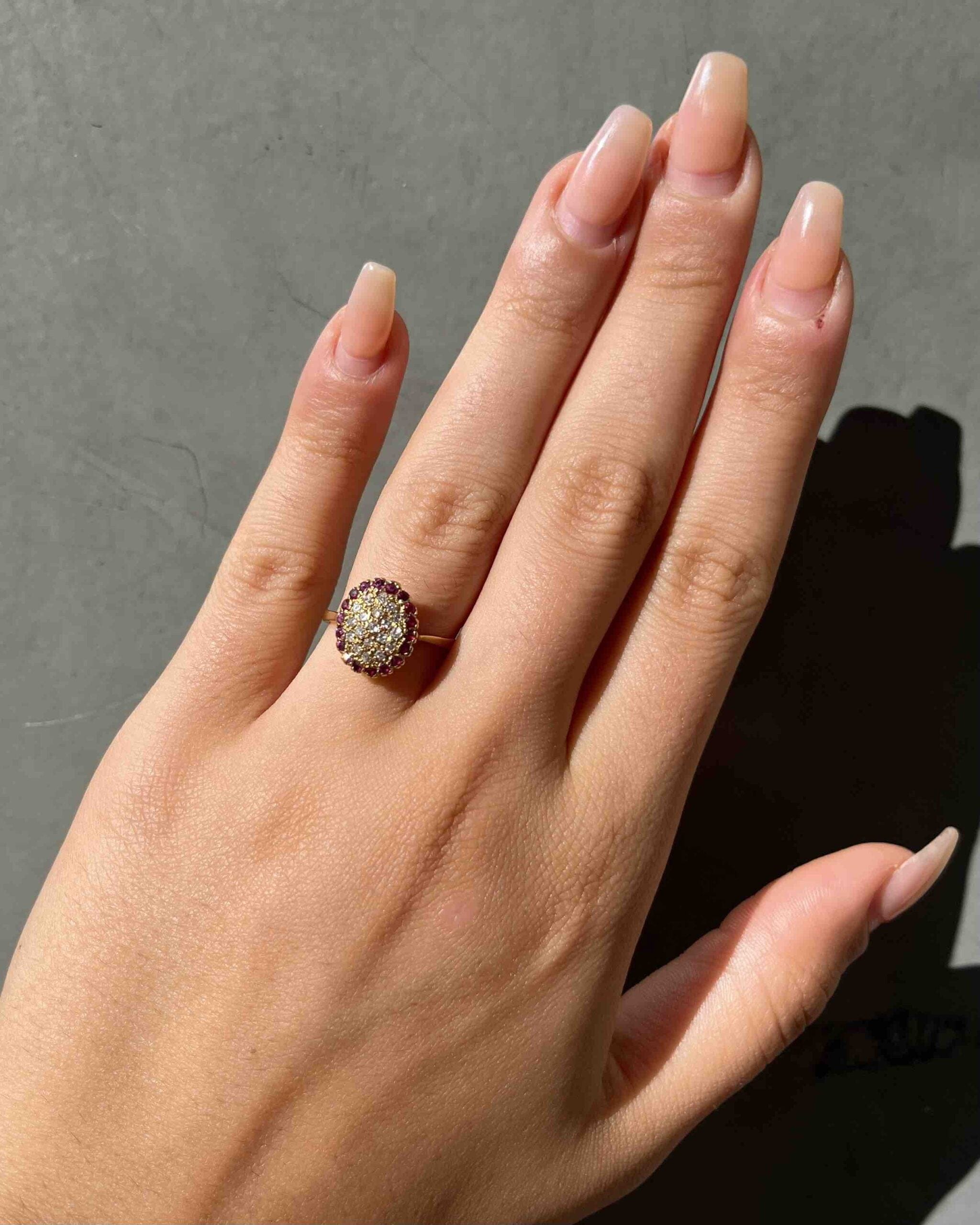 "Torvi" Ruby &amp;amp; Diamond Daisy Ring