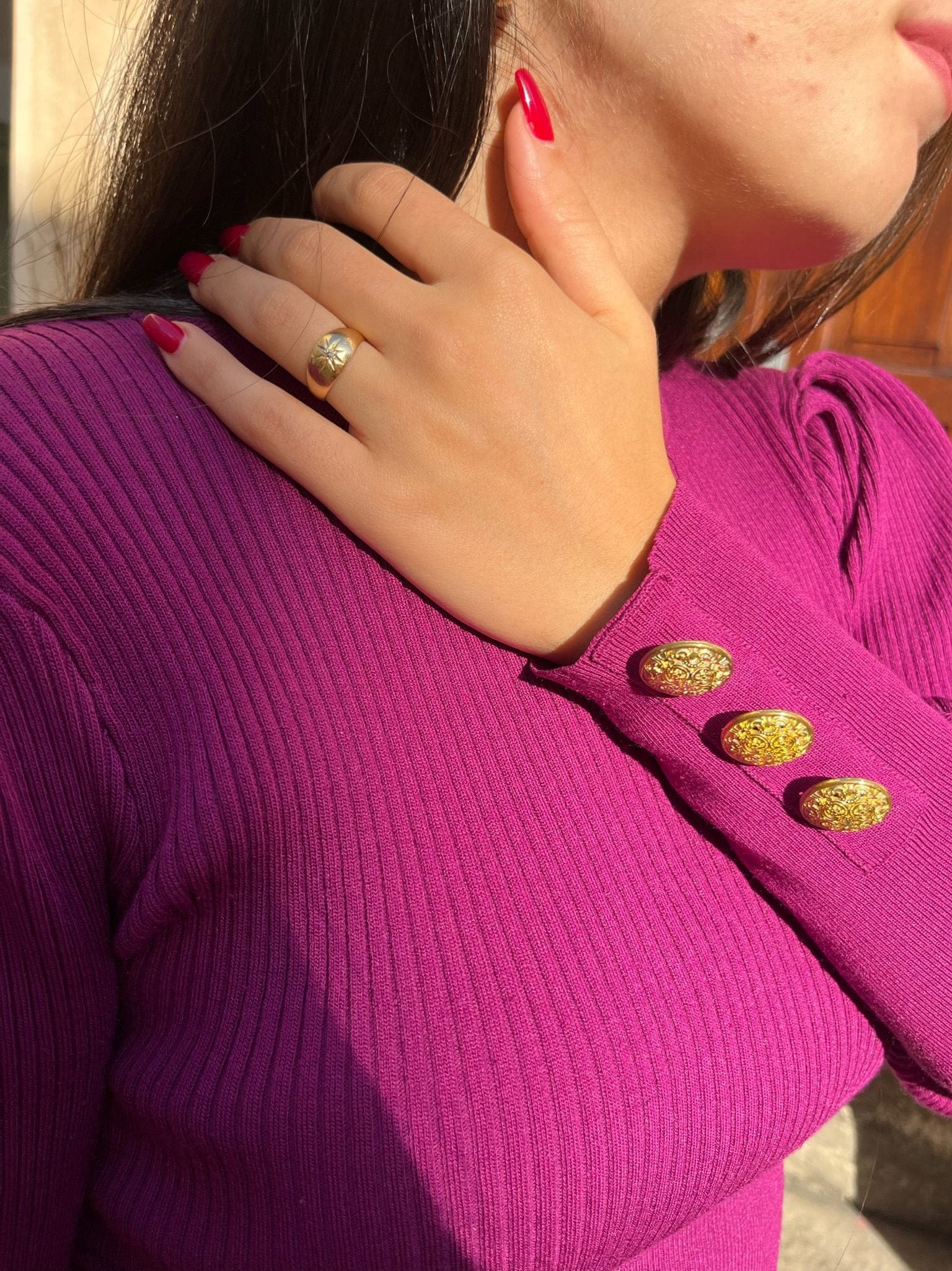 Bague Jonc Diamant en serti étoilé "Cléophé"