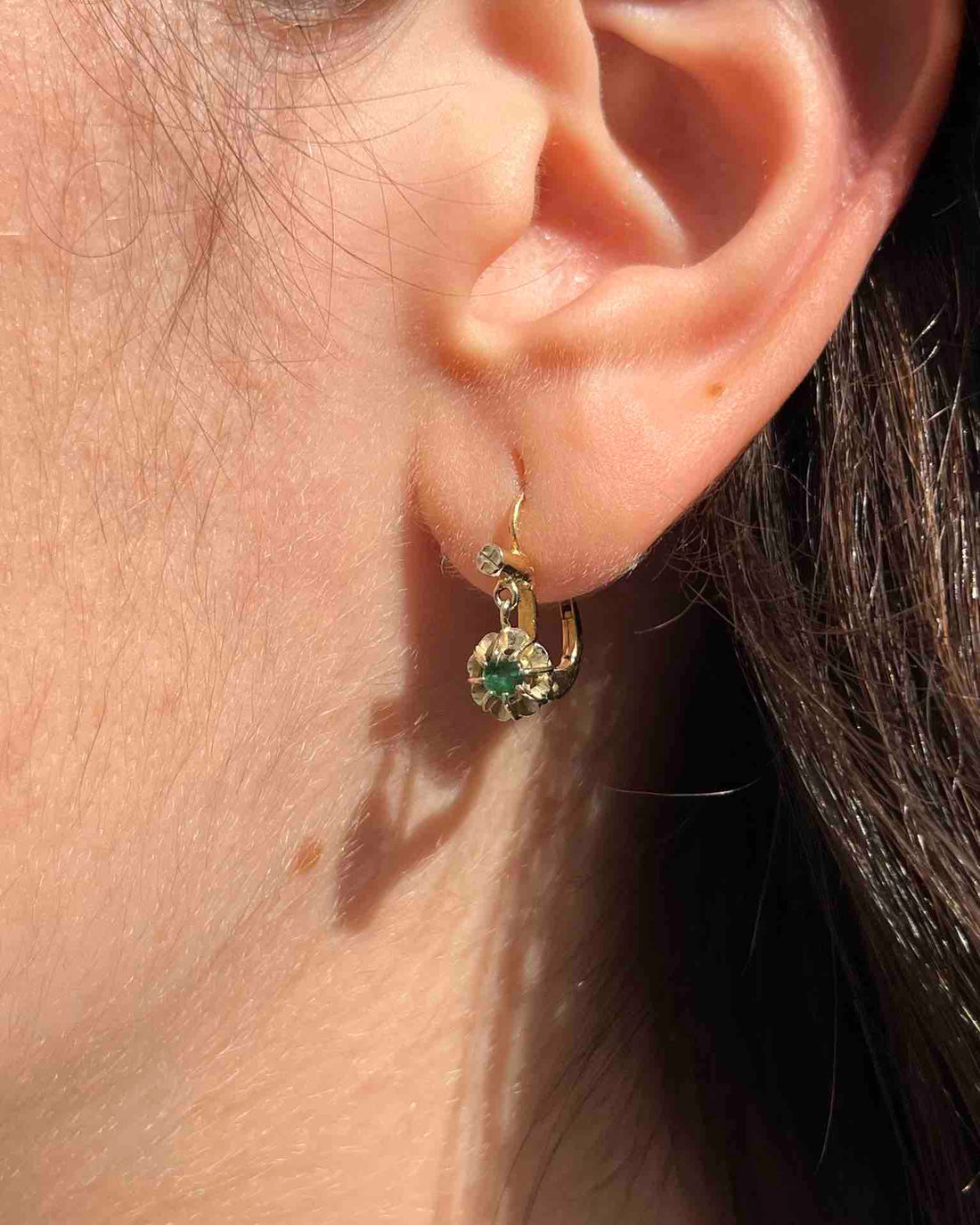 Pendientes "Maélia" de oro y esmeralda