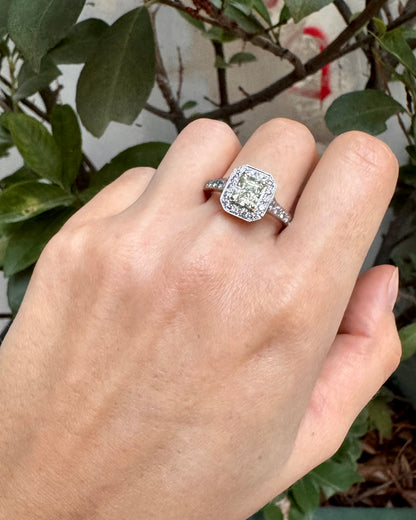 Fancy Light Yellow Diamond Ring &amp; White Diamonds 1.98 carats "Sam"