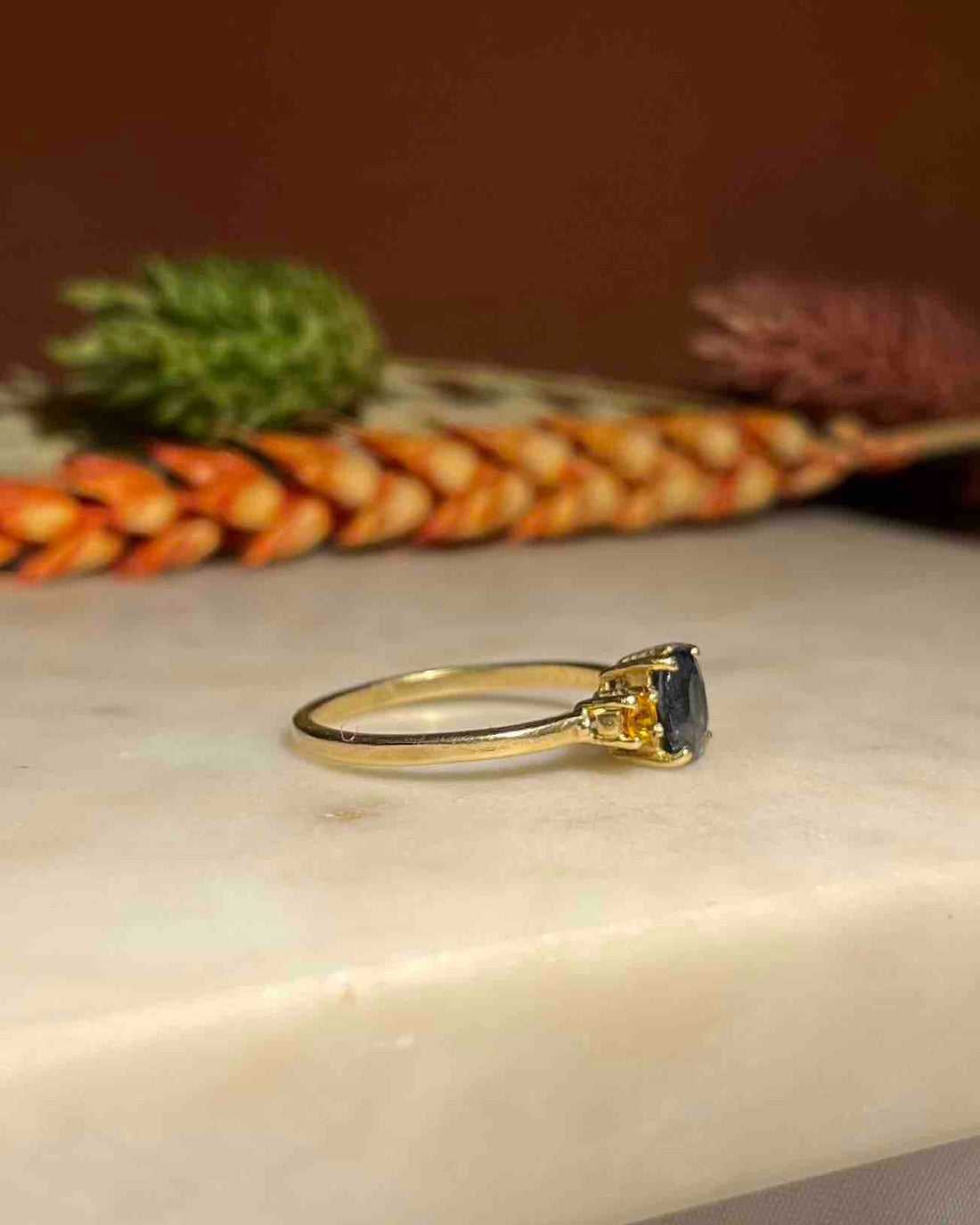 Bague Trilogie Spinelle &amp; Citrines &quot;Natalia&quot;