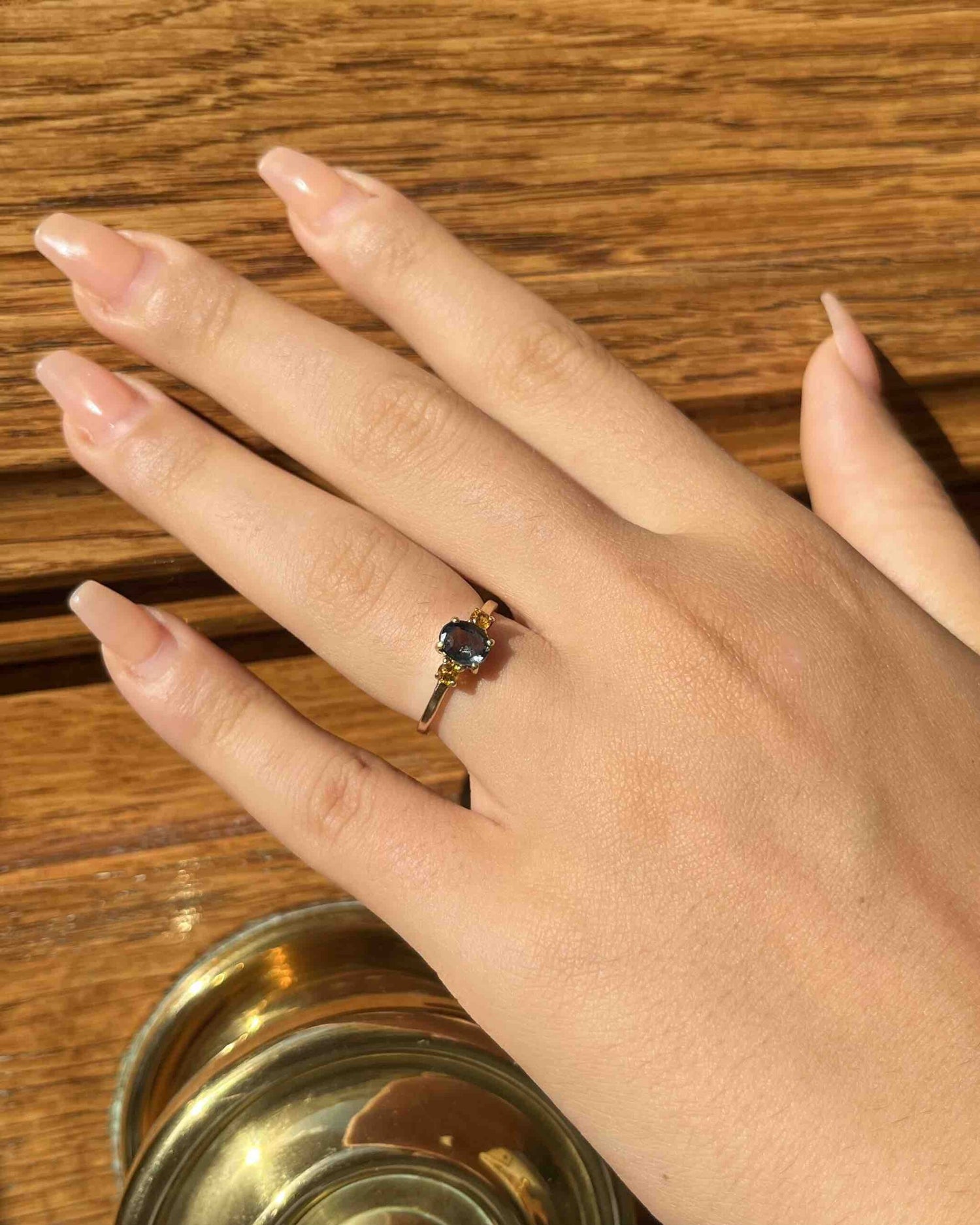 Bague Trilogie Spinelle &amp; Citrines &quot;Natalia&quot;