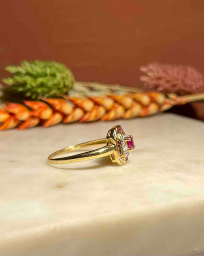 Bague style Art-déco Rubis &quot;Kali&quot;