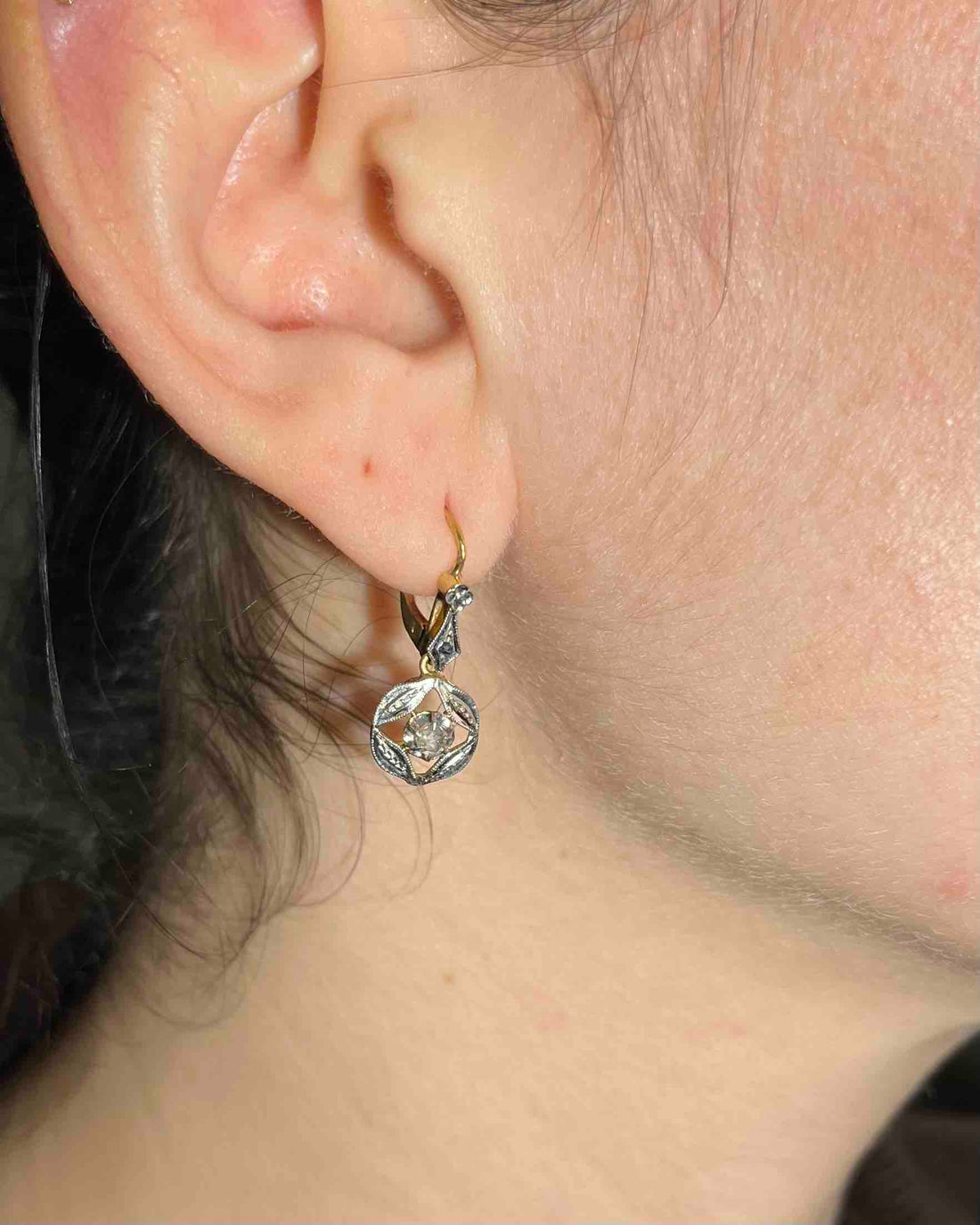 Pendientes Art Déco de diamantes &quot;Lise&quot;