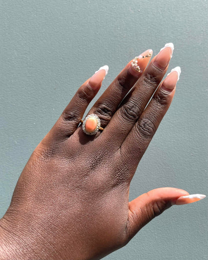 Bague Marguerite Corail 2.30 carats &amp; Diamants &quot;Adélaïde&quot; - Elliade Paris