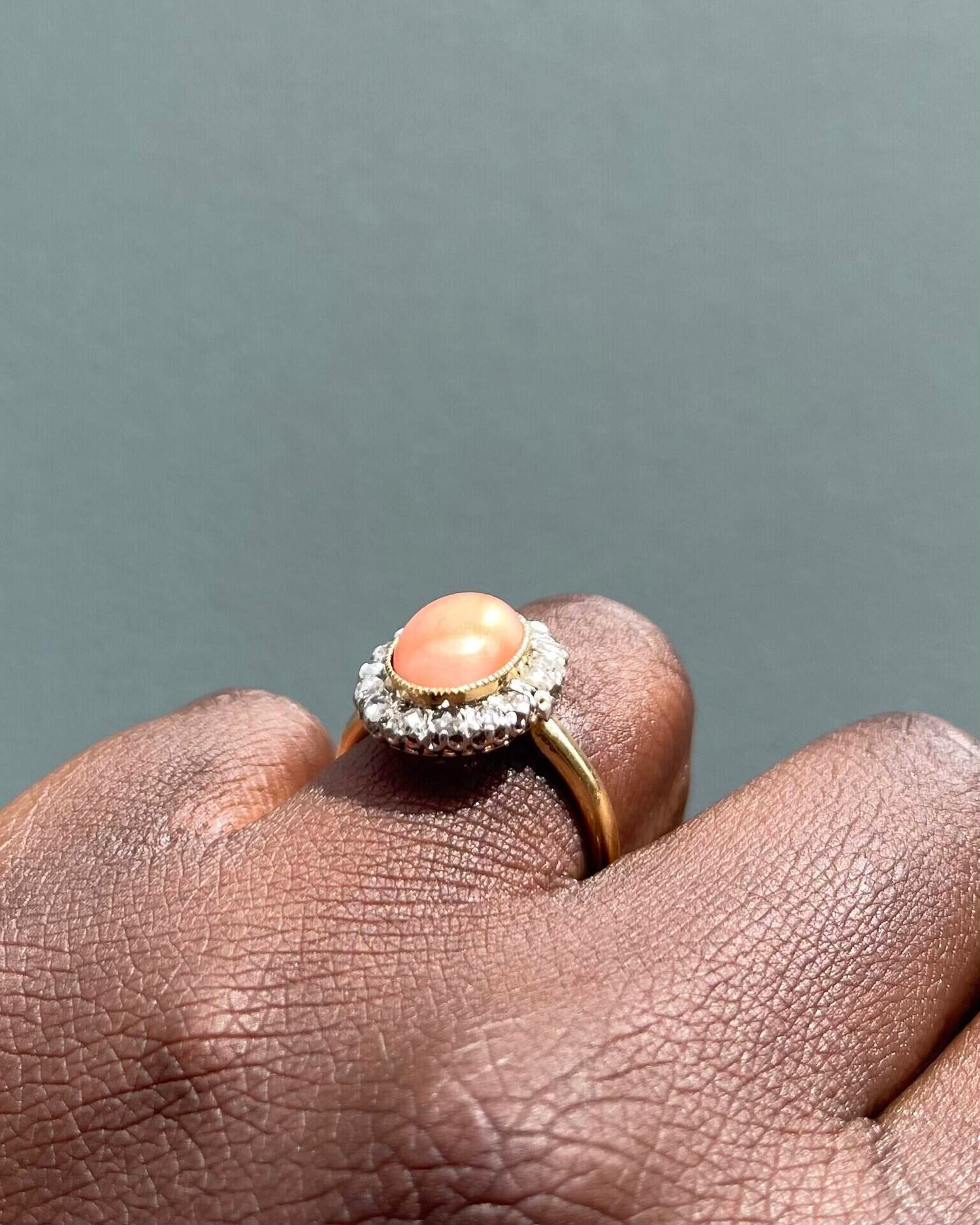 Bague Marguerite Corail 2.30 carats &amp; Diamants &quot;Adélaïde&quot; - Elliade Paris