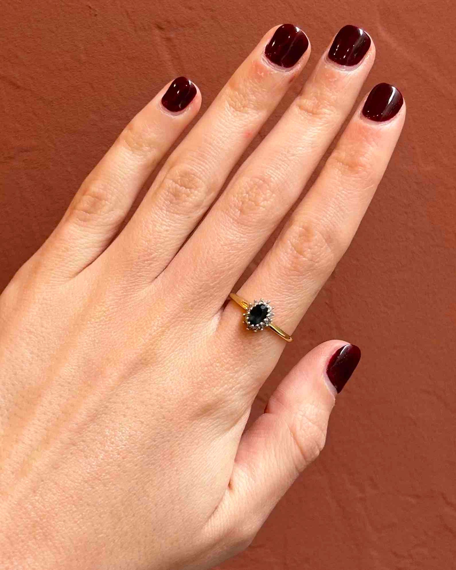 Bague Marguerite diamants &amp; saphir &quot;Aïna&quot;