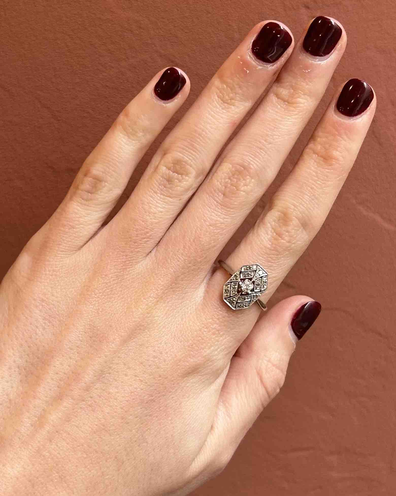 Bague Art Déco Diamants &quot;Yumi&quot;