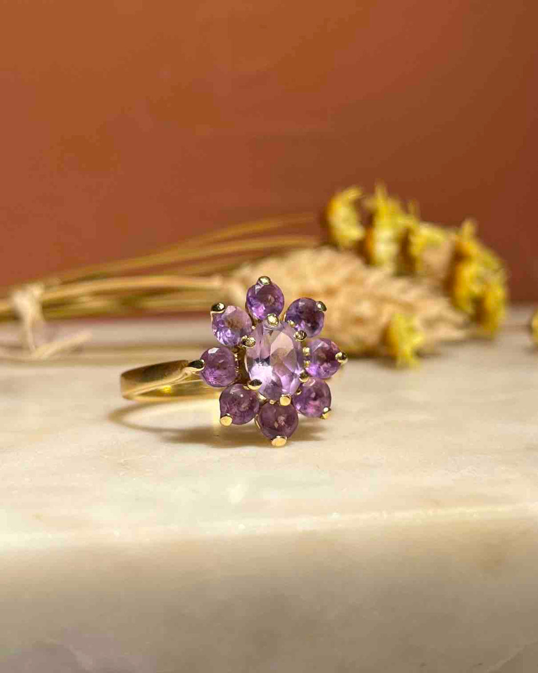 Vintage "Marine" Amethyst Daisy