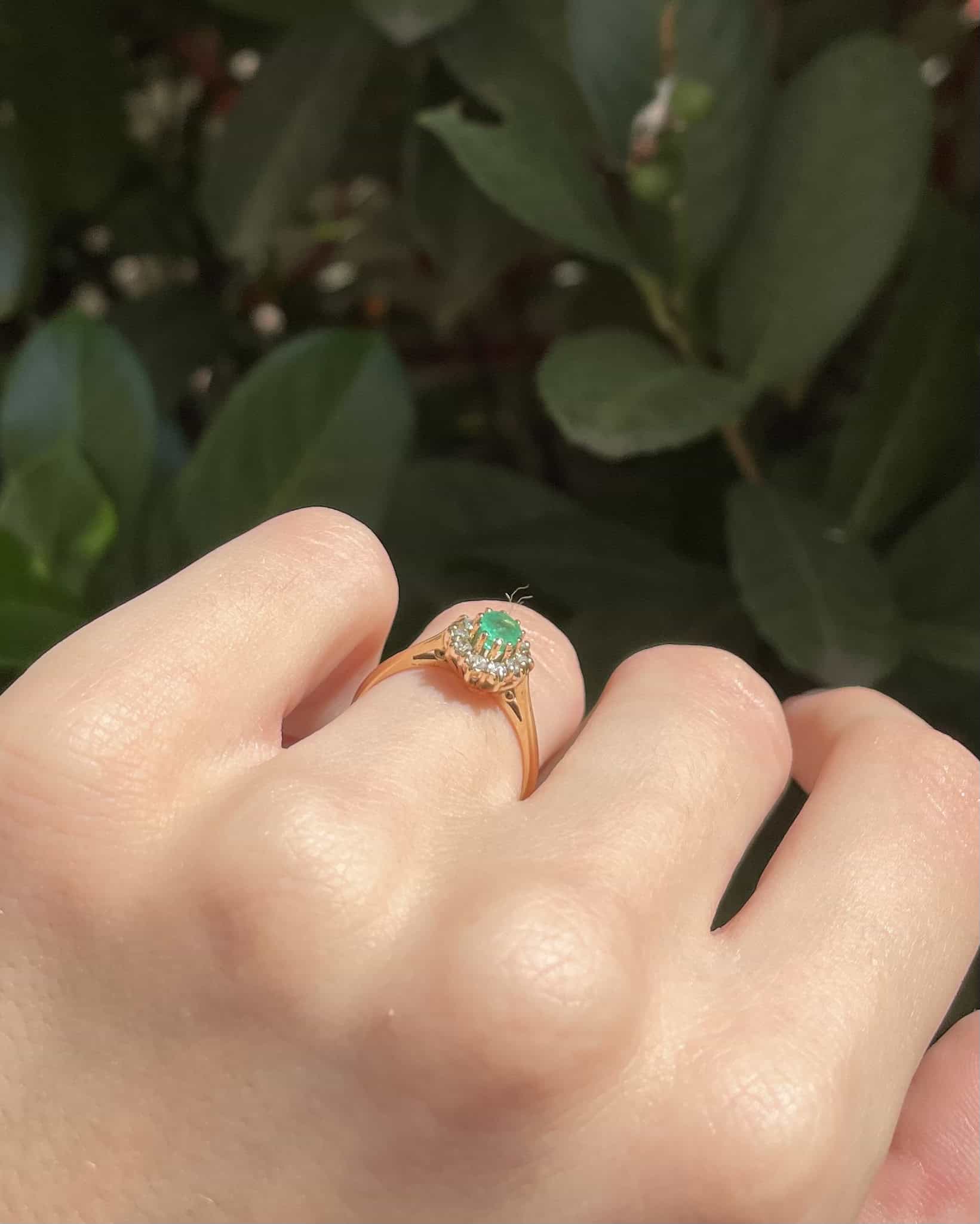 Bague Marguerite Émeraude &amp; Diamants "Evaranne"
