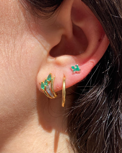Boucles Trilogie Emeraudes 0.42 carat &amp; Diamants &quot;Liorine&quot;