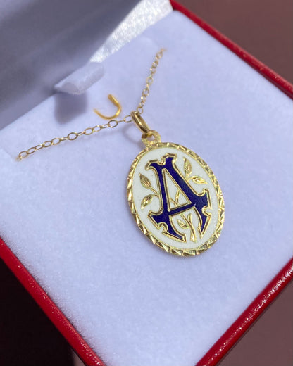 Pendentif Or Jaune 18 carats &amp; émail  &quot;Aséane&quot;