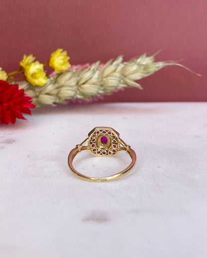 Bague Style Art-Déco Rubis &quot;Angèle&quot; - Elliade Paris