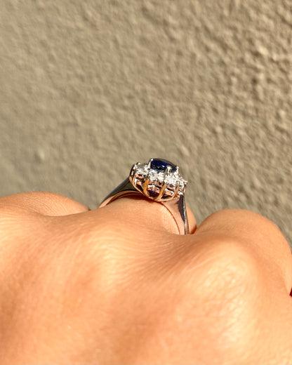 Bague Marguerite Saphir 1.30 carat &amp; Diamants &quot;Isalda&quot;