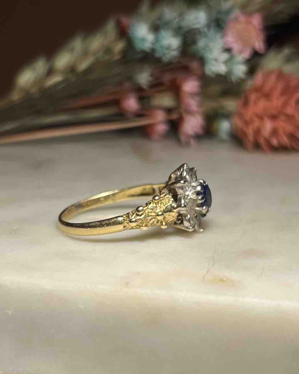 Bague Marguerite Saphir &amp; Diamants &quot;Janali&quot;