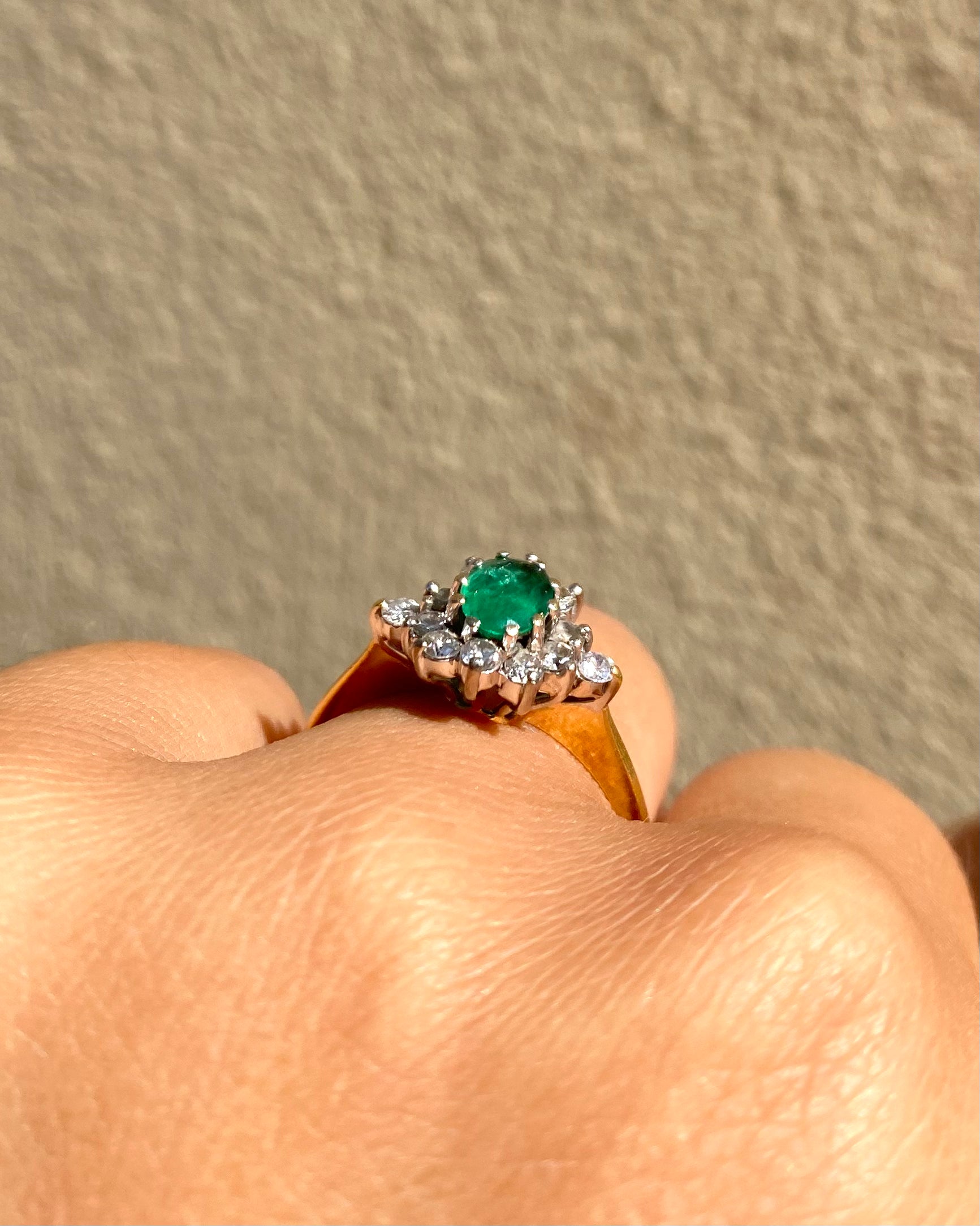 Marguerite Emeraude 0.50 carat &amp; Diamants "Auréline"