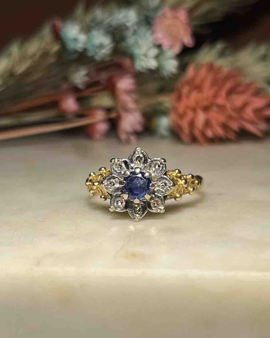 Bague Marguerite Saphir &amp; Diamants &quot;Janali&quot;