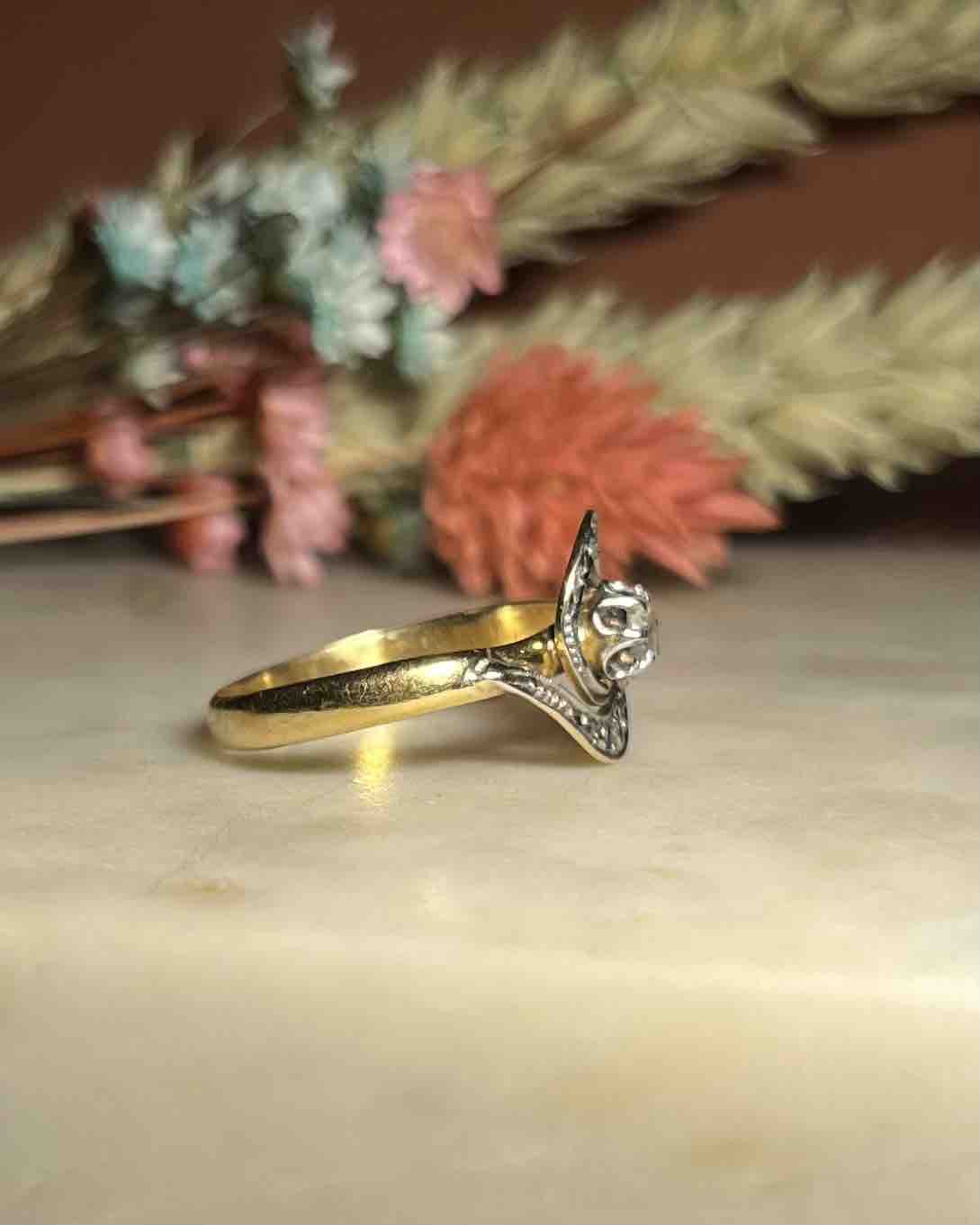 Bague Vintage Tourbillon Diamants &quot;Sienna&quot;