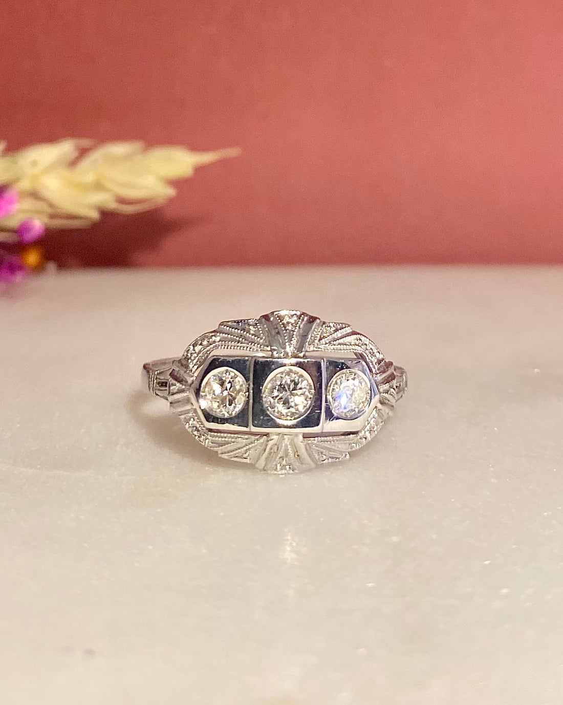 Bague Art-Déco Diamants &quot;Jeanine&quot;