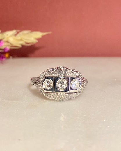 Bague Art-Déco Diamants &quot;Jeanine&quot;
