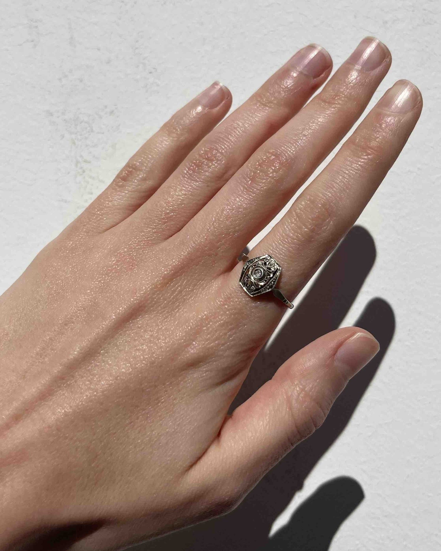 Bague Art-déco Diamant vintage &quot;Kacie&quot;