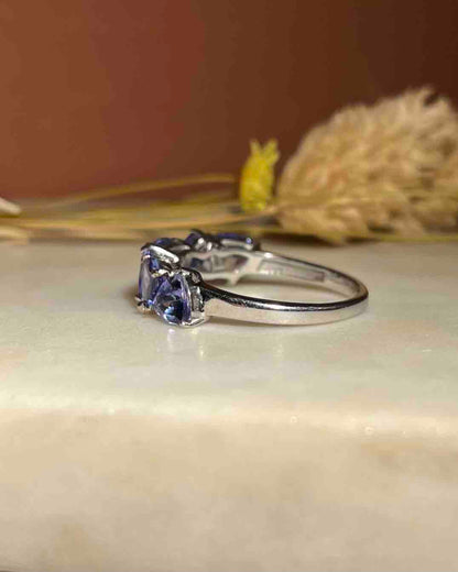 Bague rivière Tanzanite  &quot;Félixia&quot;
