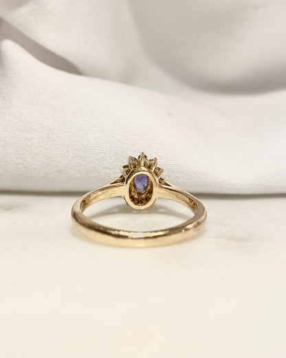 Bague Marguerite Tanzanite 0.70 carat &amp; Diamants &quot;Dina&quot;