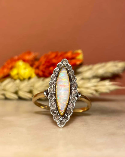 Marquise Opal &amp;amp; Diamond Ring &quot;Elise&quot;