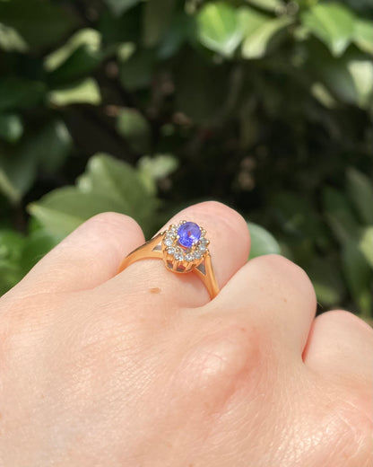 Bague Marguerite Tanzanite 0.70 carat &amp; Diamants &quot;Dina&quot;