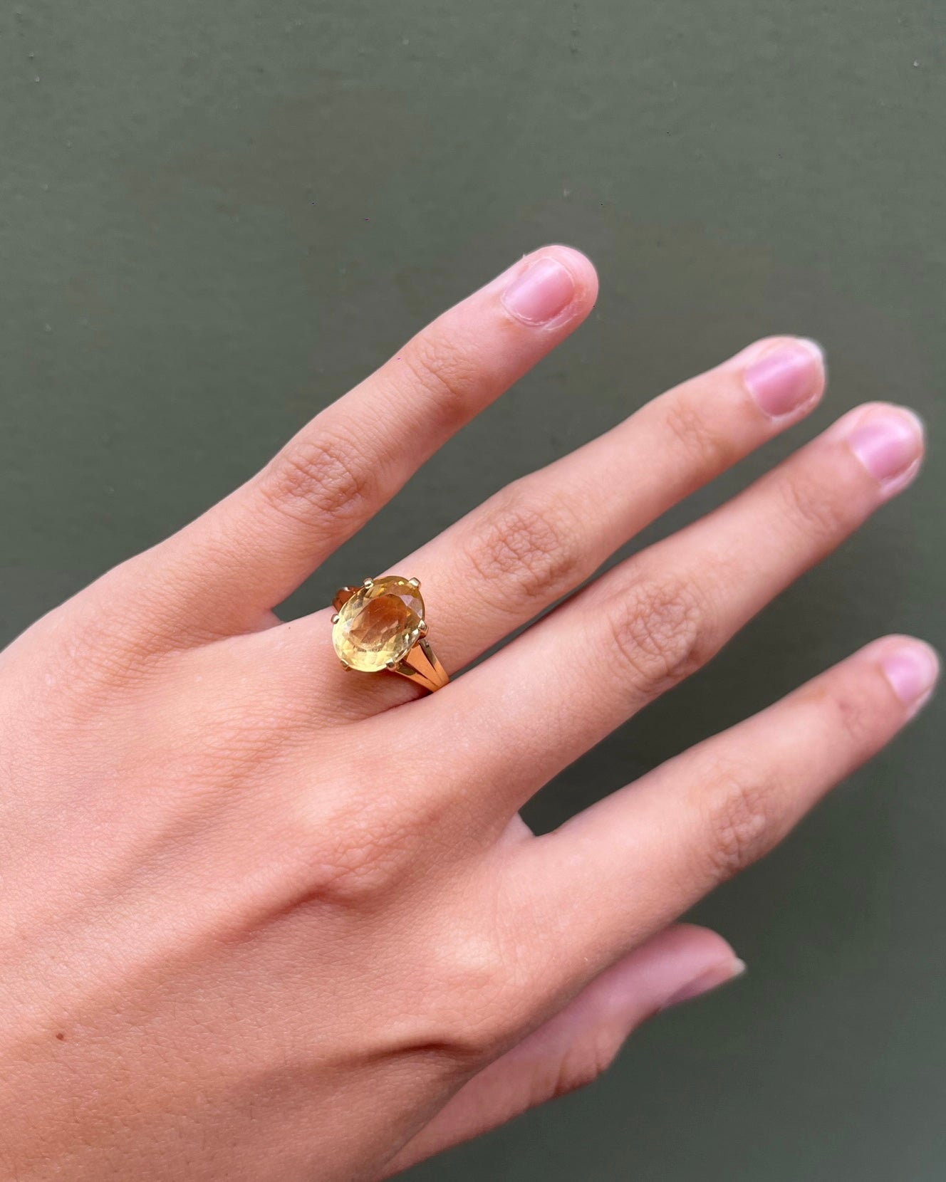 Bague vintage citrine "Ondine"