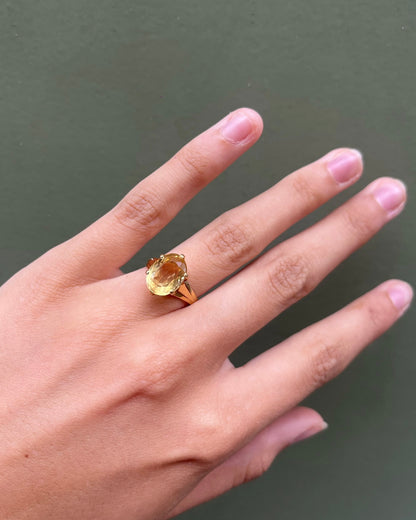 Bague vintage citrine &quot;Ondine&quot;